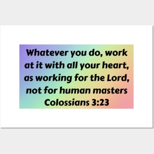 Bible Verse Colossians 3:23 Posters and Art